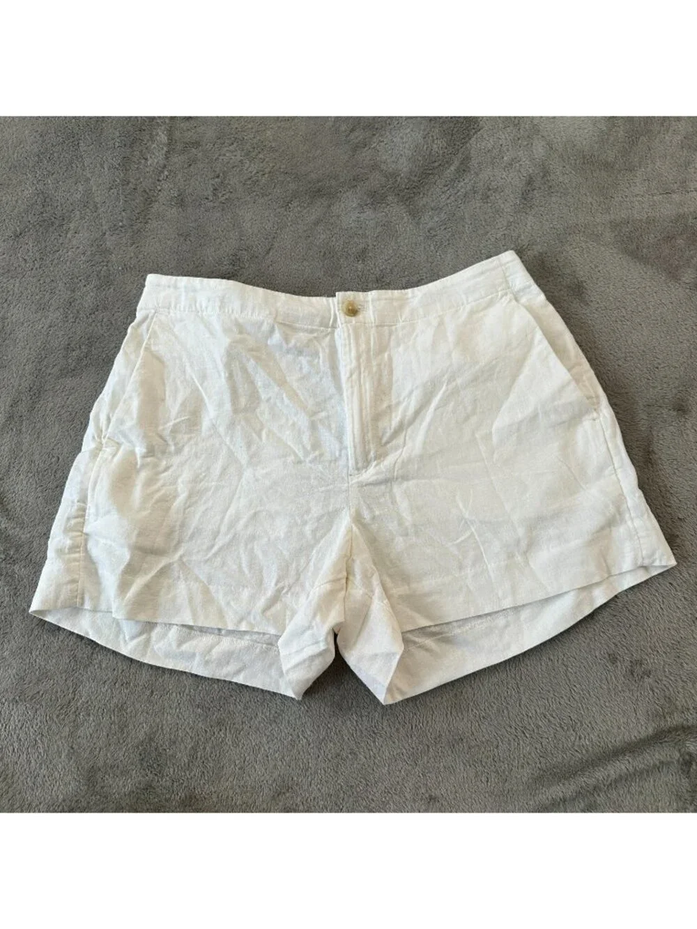 NWT Banana Republic Factory 2026 White Linen Blend Shorts Women's LARGE - Picture 1 of 8